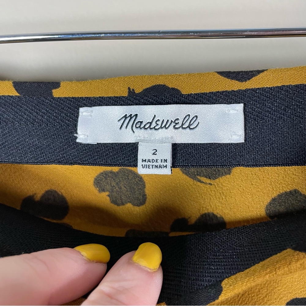 Madewell Brown Midi Skirt with Black Spot Print - Picture 5 of 10